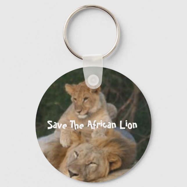 Porte-clés Sauvez le lion africain (Recto)