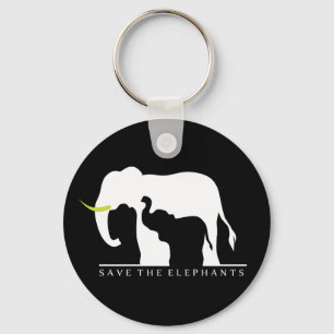 Porte-clés Sauvez les éléphants (noirs)