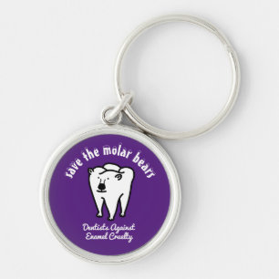 Porte-clés Sauvez les ours molaires Dentiste Punny