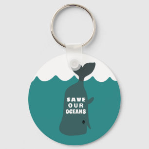 Porte-clés Sauvez nos océans Baleine d'art De l'environnement