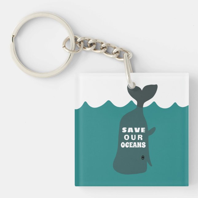 Porte-clés Sauvez nos océans Baleine d'Art De l'environnement (Devant)