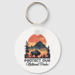 Porte-clés Sauvez nos parcs nationaux Résister Service Bison 