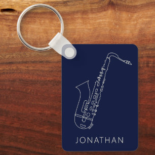 Porte-clés Saxophone minimaliste Ligne Saxo Personnalisé