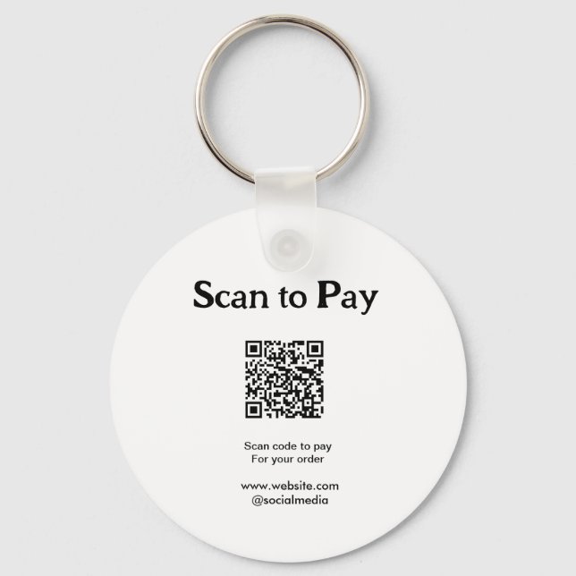 Porte-clés Scanner pour payer la commande QR code ajouter un  (Recto)