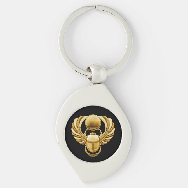 Porte-clés Scarabée d'Egyptien d'or (Devant)