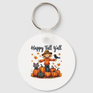 Porte-clés Scarecrow Happy Fall Y'all Thanksgiving Halloween