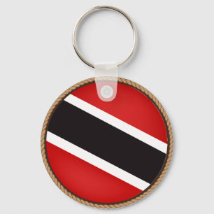 Porte-clés Sceau de drapeau cool Trinité-et-Tobago