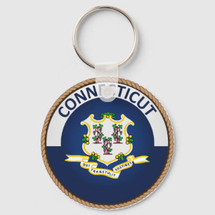 Porte-clés Sceau de drapeau de l'État du Connecticut