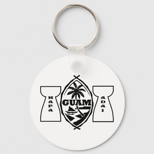 Porte-clés Sceau de Guam avec pierres en lattes (Recto)