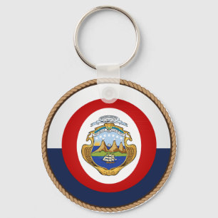 Porte-clés Sceau du drapeau cool du Costa Rica