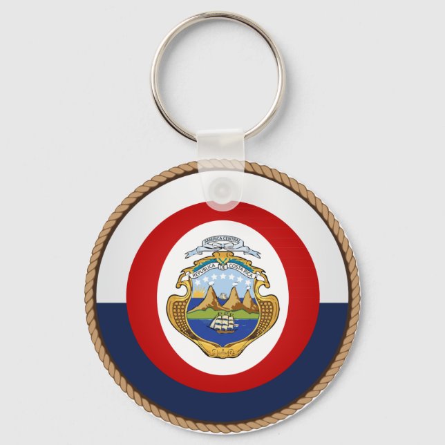 Porte-clés Sceau du drapeau cool du Costa Rica (Recto)