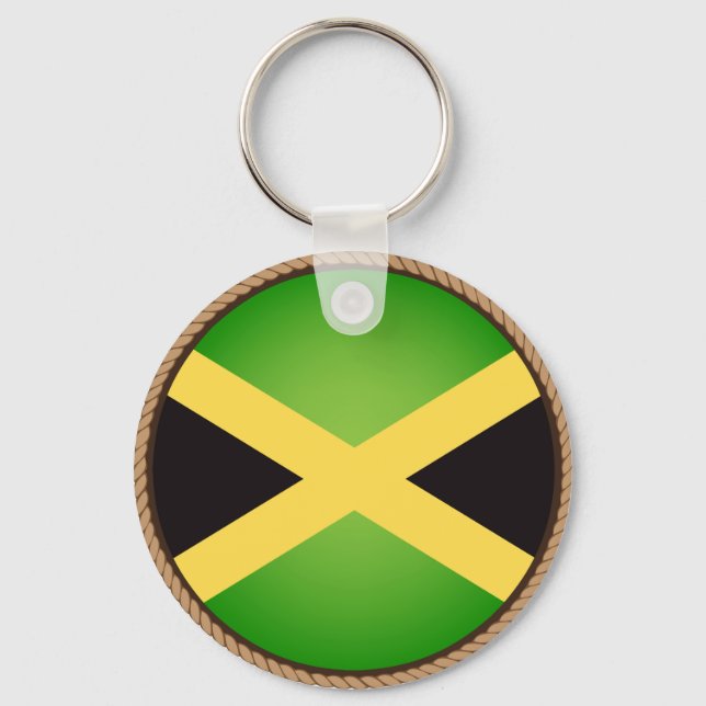 Porte-clés Sceau du drapeau jamaïcain cool (Recto)
