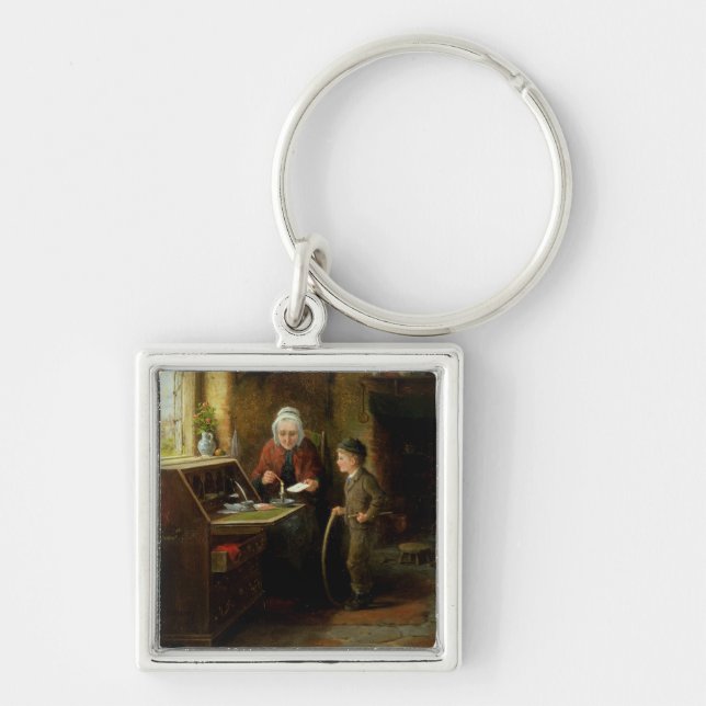 Porte-clés Scellant une lettre, 1890 (huile sur le panneau) (Devant)