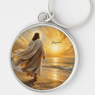Porte-clés Scène côtière Christ marchant le long du rivage