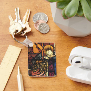 Porte-clés Scène de la Nativité de Noël Vintage en Verre