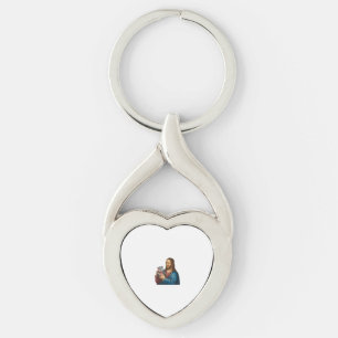 Porte-clés Scène divine et joueuse Jésus avec Moo Deng Hippo
