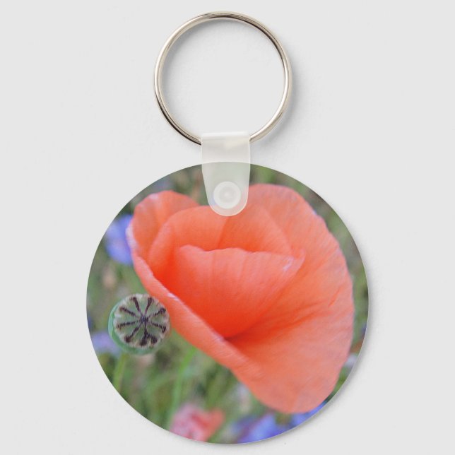 Porte-clés Schlüsselanhänger herzförmige Mohnblume (Recto)