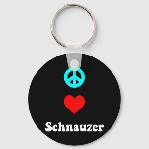 Porte-clés Schnauzer d'amour de paix