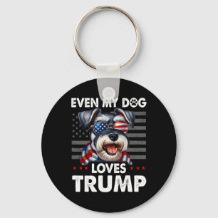Porte-clés Schnauzer Même Mon Chien Aime Trump Drôle 