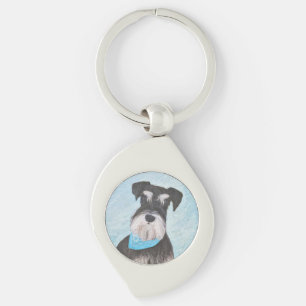 Porte-clés Schnauzer (Miniature) Peinture - Chien original mi