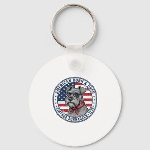 Porte-clés Schnauzer Patriotique Vintage