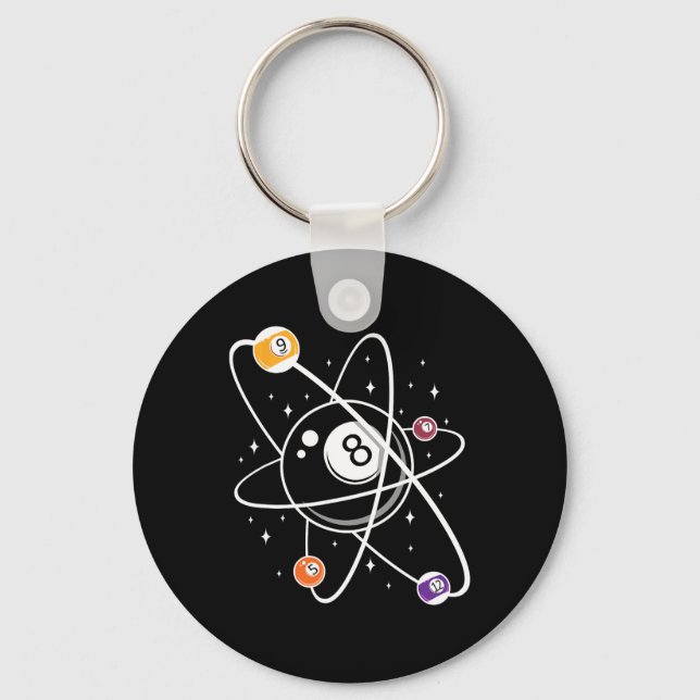 Porte-clés Science Atom Pool Lover 8 - Billard (Recto)
