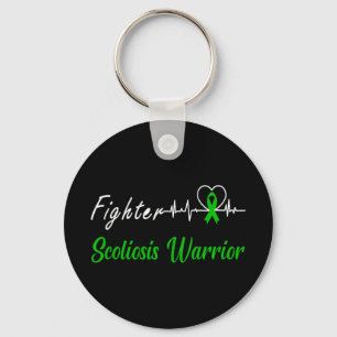 Porte-clés Scoliosis Warrior Heartbeat Combattre Green Ribbon