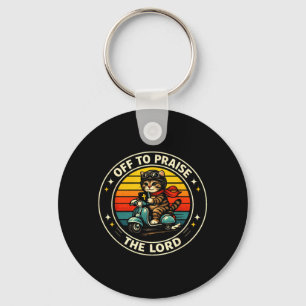 Porte-clés Scooter de chat vintage part pour louer le Seigneu