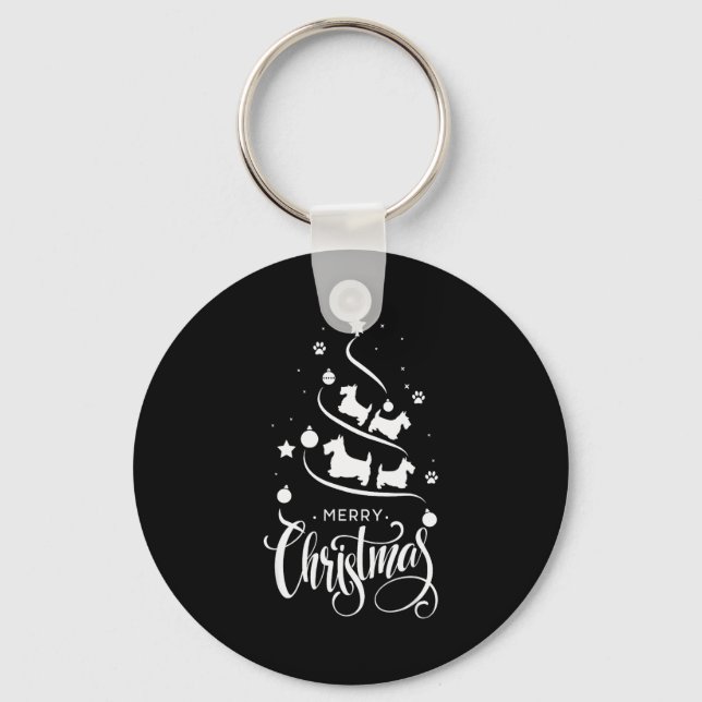Porte-clés Scottierrier Dog Owners Christmas Tree Dog Lovers  (Recto)