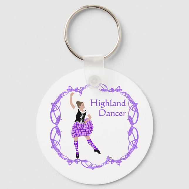Porte-clés Scottish Highland Dancer Celtic Knotwork violet (Recto)