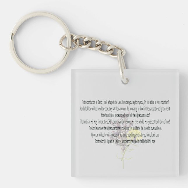 Porte-clés Scripture, psaume 11 (Devant)