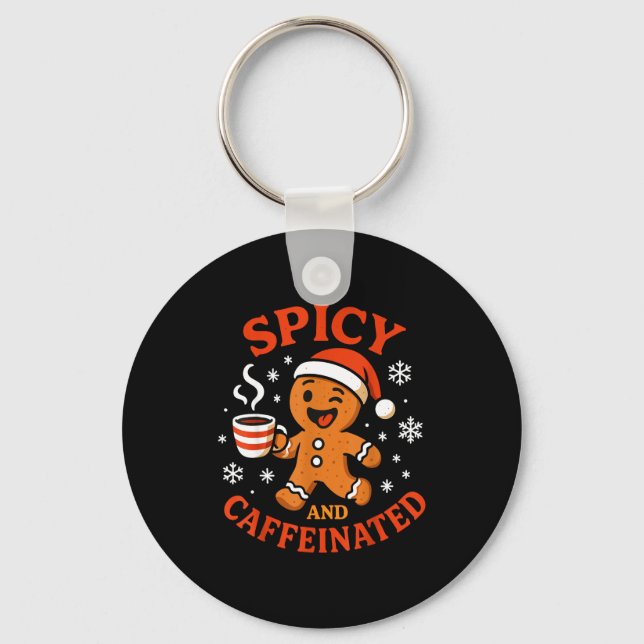 Porte-clés Scy Gingerbread Caffeinated Funny Coffee Lover Chr (Recto)