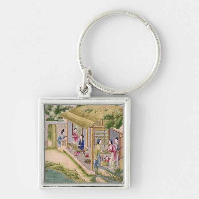 Porte-clés Se renseigner sur des vers à soie (Devant)