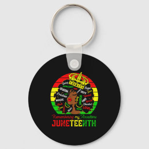 Porte-clés Se souvenir des ancêtres juneteenth célèbre noir