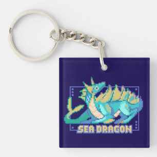Porte-clés Sea dragon, dragon de mer pixel art