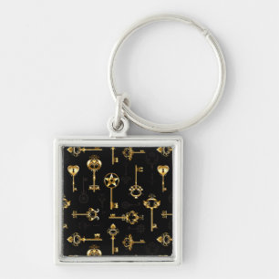 Porte-clés Seamless Pattern with Golden Keys