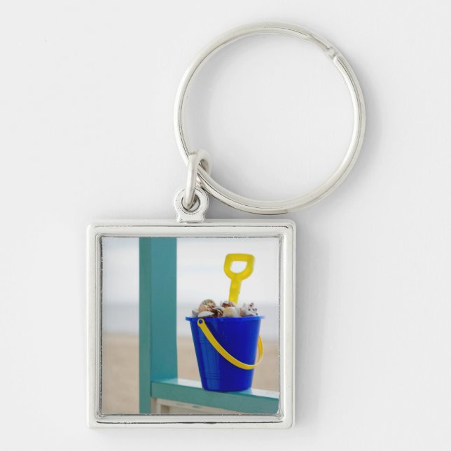 Porte-clés Seau rempli de coquillages (Devant)