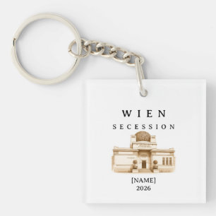 Porte-clés Sécession viennoise personnalisée   Nom & Année