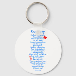 Porte-clés Secrétaire Merci