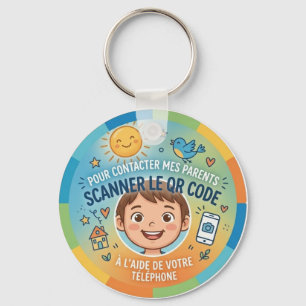 Porte-clés Sécurité Enfant QR Code Pour contacter parents