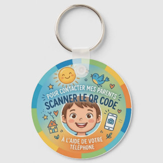 Porte-clés Sécurité Enfant QR Code Pour contacter parents