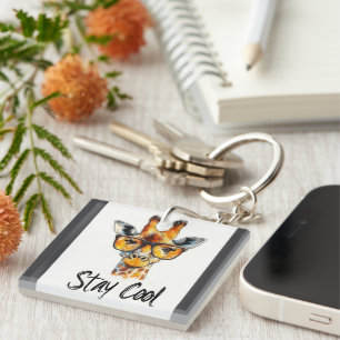 Porte-clés Séjour Cool - Giraffe avec lunettes de soleil Illu