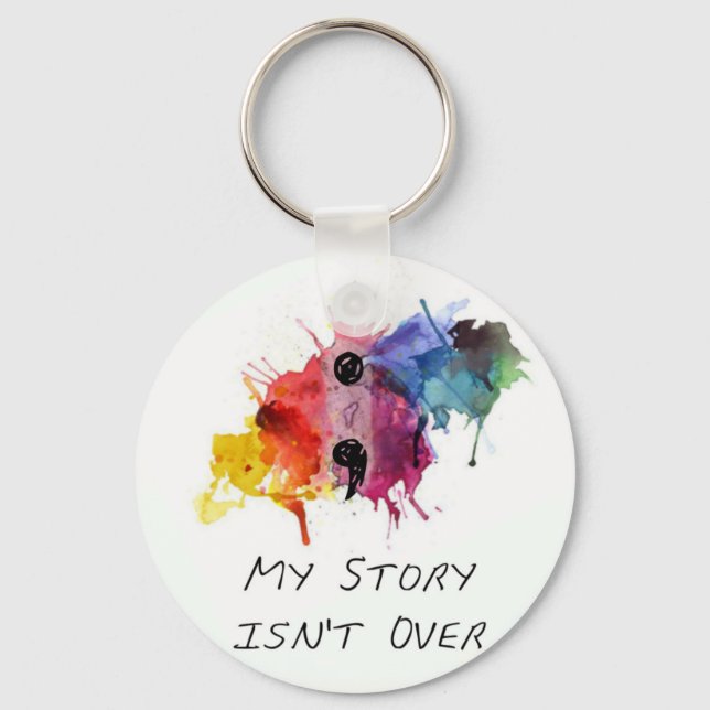 Porte-clés Semicolon - Mon histoire est terminée (Recto)
