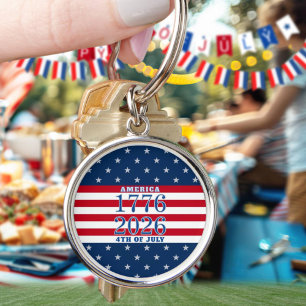 Porte-clés Semiquincentennial Stars Stripes Amérique 1776 202