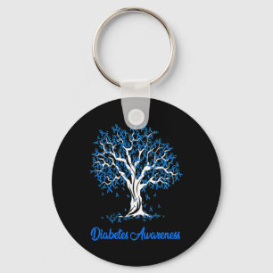 Porte-clés Sensibilisation à la diabète du ruban bleu de l'ar