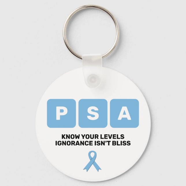 Porte-clés Sensibilisation au cancer de la prostate PSA (Recto)