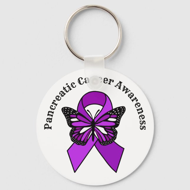 Porte-clés Sensibilisation au cancer du pancréas | Papillon (Recto)