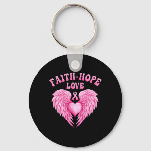 Porte-clés Sensibilisation au cancer Faith-hope Ribbon Combat