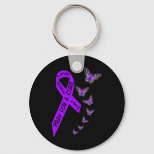 Porte-clés Sensibilisation au cancer pancréatique papillon fé