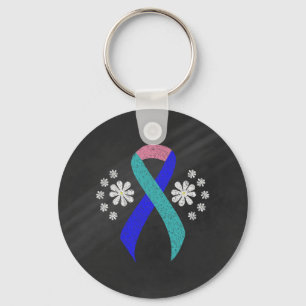 Porte-clés Sensibilisation au tableau de bord Turquoise/rose/